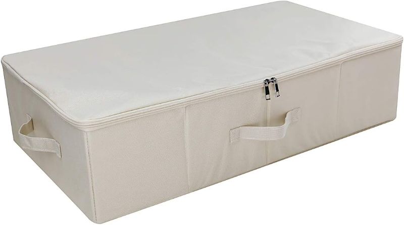 Photo 1 of iwill CREATE PRO Underbed Storage Cube with Lid, Underbed Shoe Organizer Basket, Garment Storage Boxes, Beige
