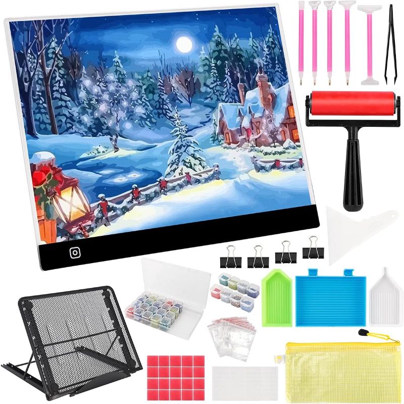 Photo 1 of B4 Diamond Painting Light Pad with Metal Stand, Paint by Diamonds LED Light Table Storage Containers Accessories for Adults