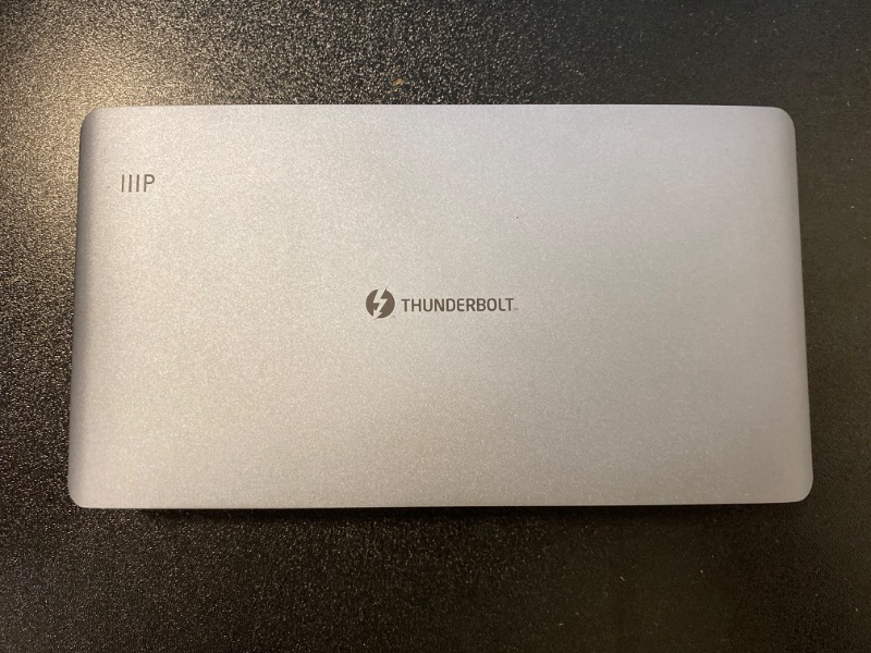 Photo 1 of Monoprice Thunderbolt 3 Dual DisplayPort Docking Station with USB-C MFDP Support for non-Thunderbolt 3 Devices, with Thunderbolt 3 USB Type-C Cable (v2)
