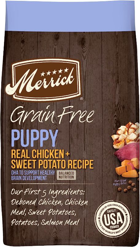 Photo 1 of Merrick Dry Puppy Food, Real Chicken and Sweet Potato Grain Free Dog Food Recipe - 22 lb. Bag
