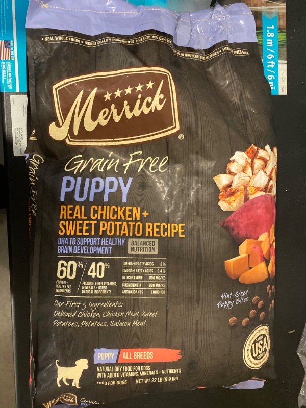 Photo 3 of Merrick Dry Puppy Food, Real Chicken and Sweet Potato Grain Free Dog Food Recipe - 22 lb. Bag
