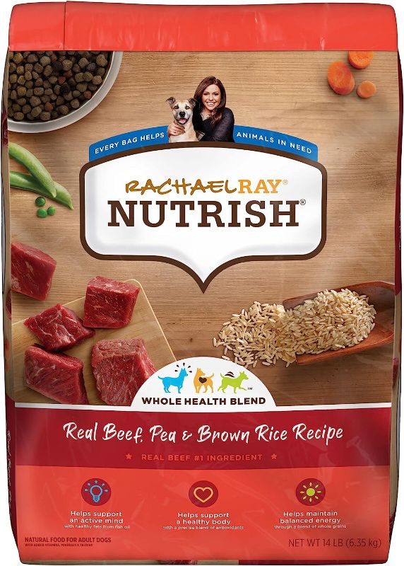 Photo 1 of Rachael Ray Nutrish Premium Natural Dry Dog Food, Real Beef, Pea & Brown Rice Recipe, 14 Pounds (Packaging May Vary)