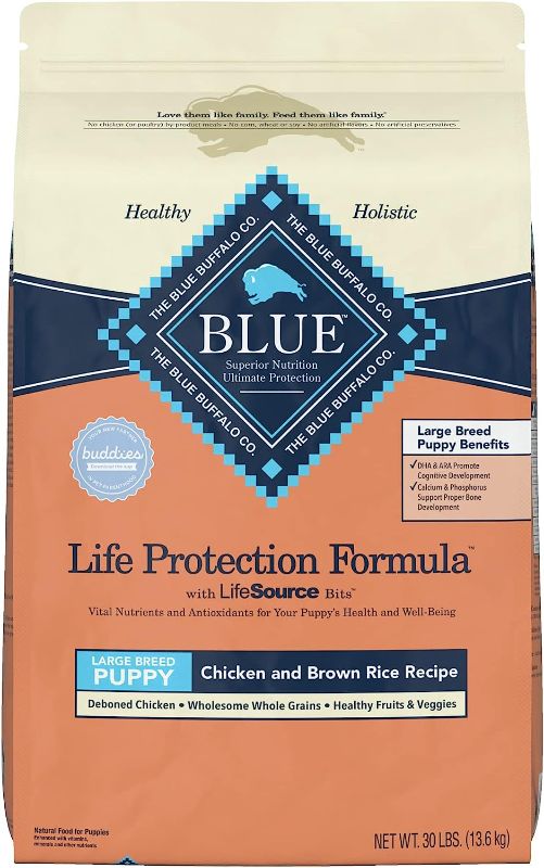 Photo 1 of Blue Buffalo Life Protection Formula Natural Puppy Large Breed Dry Dog Food, Chicken and Brown Rice 30-lb