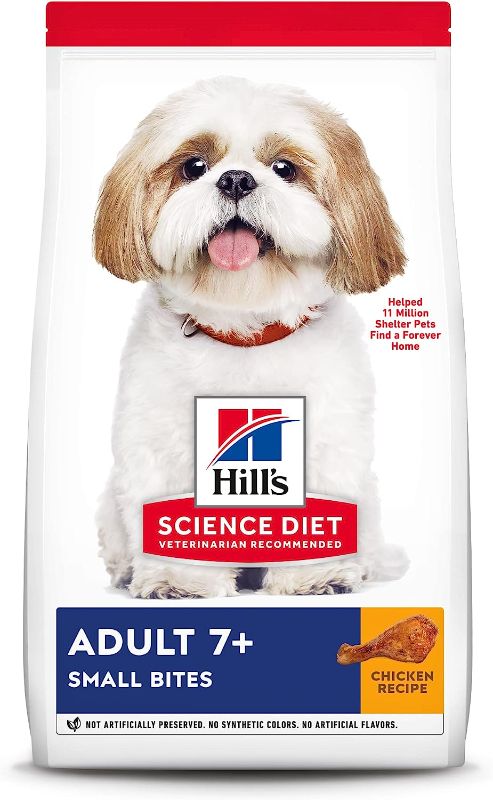 Photo 1 of Hill's Science Diet Dry Dog Food, Adult 7+ for Senior Dogs, Small Bites, Chicken Meal, Barley & Brown Rice Recipe, 33 lb. Bag