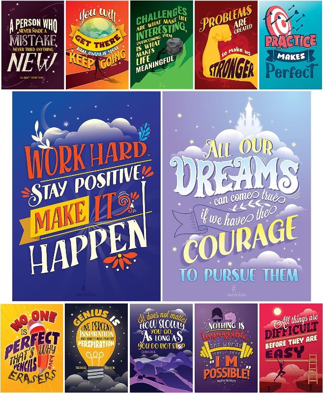 Photo 1 of Misc Decorably 45 Piece Motivational Posters Classroom - 15x22 Mindset Posters for Classroom, Growth Mindset Posters for Classroom Posters Middle School, Growth Mindset Classroom Posters Elementary Positive