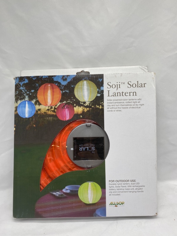 Photo 2 of Soji Original Round Nylon Solar Lantern RED 