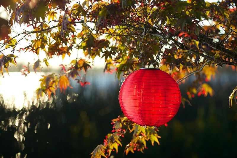 Photo 1 of Soji Original Round Nylon Solar Lantern RED 