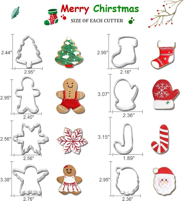 Photo 1 of Christmas Cookie Cutters, 8Pcs Winter Holiday Cookie Cutter Set, Stainless Steel Metal Cutter with Gingerbread Men,Christmas Tree,Snowflake, Candy Cane, Angel, Santa Face,Stocking,Mitten

7½-Inch Round Rack for Cooking Steaming Cooling Drying Baking, Fit 