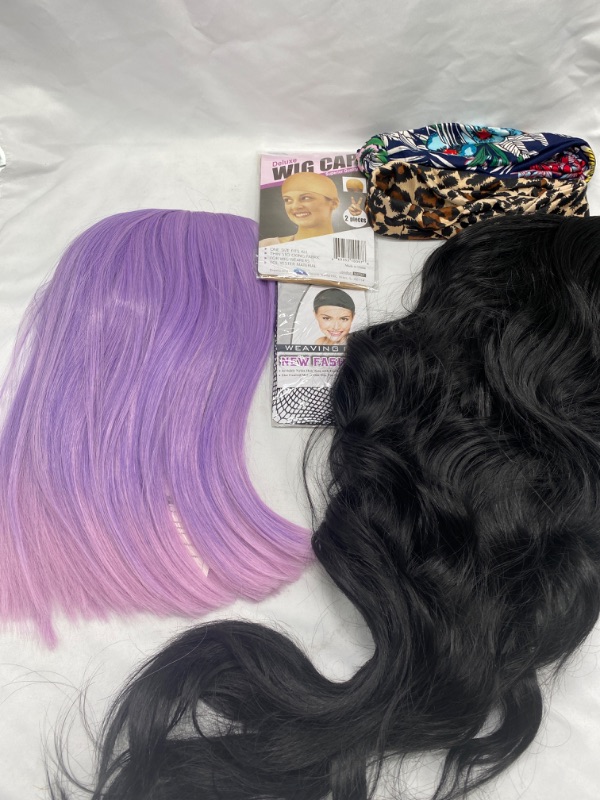 Photo 1 of Purple Wigs for Women Short Lavender Bob Wig with Bangs Curly Wavy Cute Ombre Pink Wig
SYENTHTIC SEE IMAGE


G&T Headband Wig for Women Black Straight Synthetic Headband Wig Glueless Heat Resistant Natutal Looking for Daily Party Use(18 inch)

2 Pack Silk