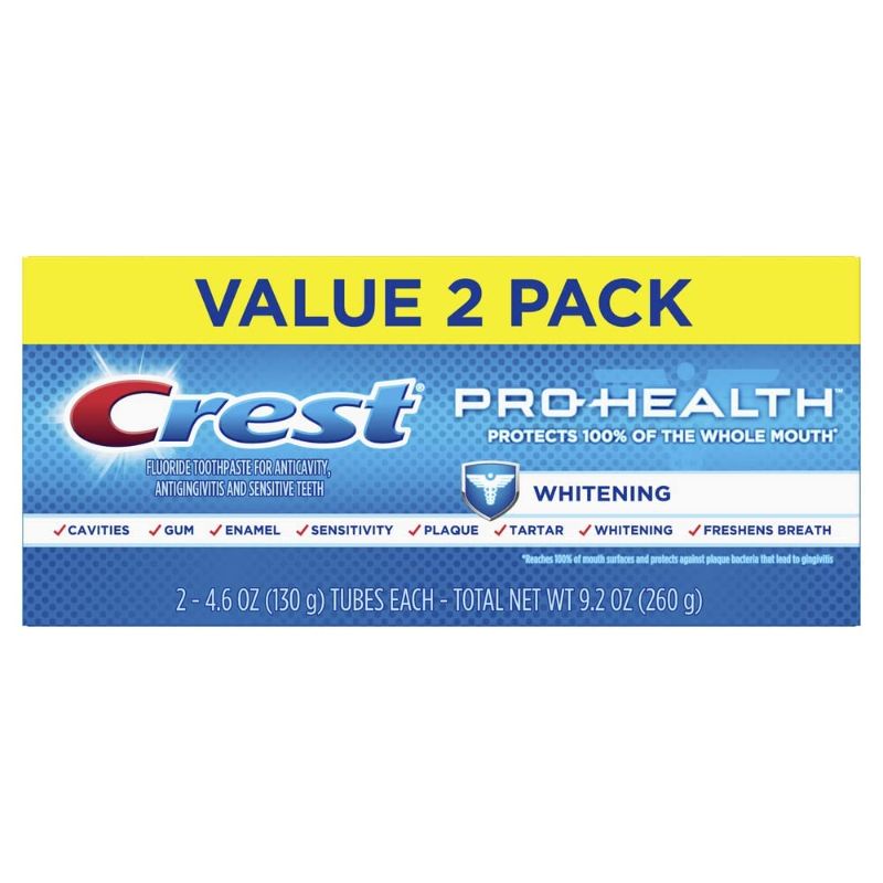 Photo 2 of Plus Gum Care Superior Hold Denture Adhesive Cream Flavor Free

Crest Pro-Health Whitening Gel Toothpaste, 4.6 oz, Pack of 2

