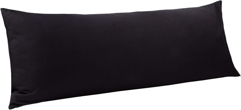 Photo 1 of 100% Brushed Microfiber Body Pillow Cover, Ultra Soft and Cozy Envelope Closure Full Body Pillowcase for Adults, 20x54 Inches, Black