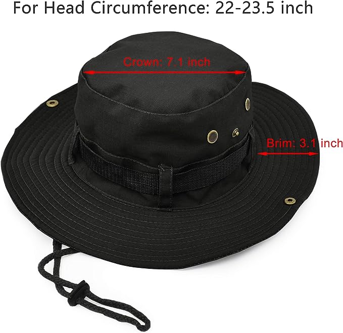 Photo 1 of Outdoor Wide Brim Sun Protect Hat, Double Layer Classic US Combat Army Style Bush Jungle Sun Cap for Fishing Hunting Camping