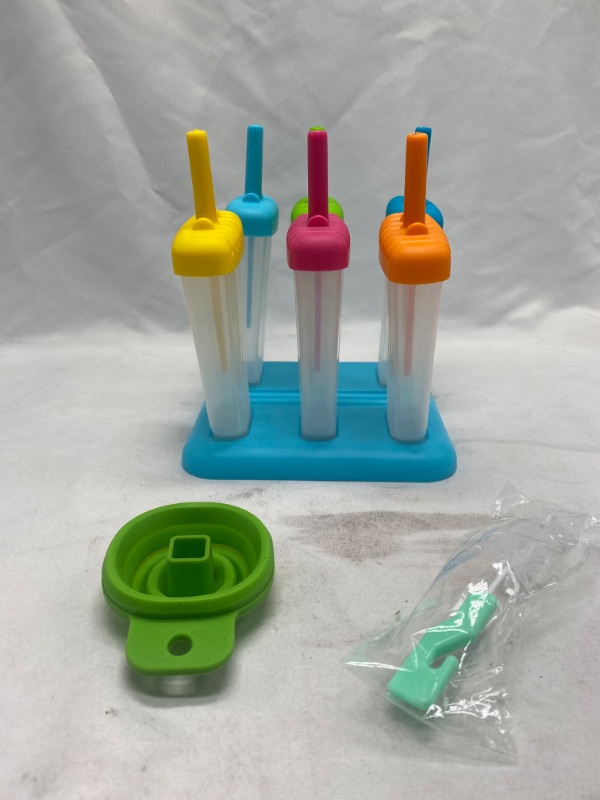 Photo 2 of Ozera Reusable Popsicle Molds Ice Pop Molds Maker - Set of 6 - With Silicone Funnel & Cleaning Brush - Assorted Colors