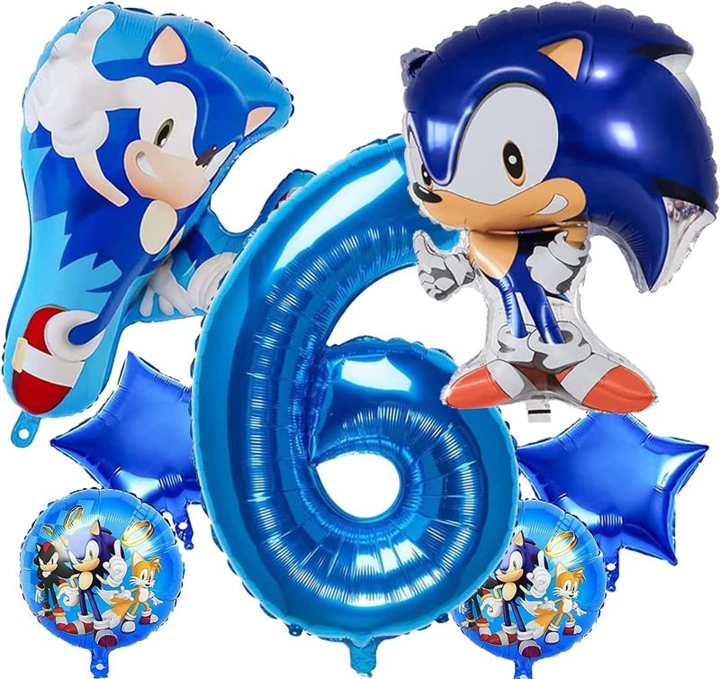 Photo 3 of 40 Inch Giant Navy Blue Number 40 Balloon, Helium Mylar Foil Number Balloons for Birthday Party

Anime Hedgehog Balloons for Boys Birthday Decoration Party Supplies, 6th Birthday Balloons 32'' Helium Balloons Number 6 Foil Balloons for Kids, Baby Shower, 