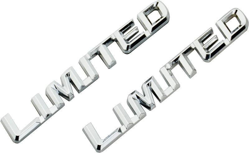 Photo 1 of 2X Limited Decal Badge Emblem Sticker Fender Side Door Rear Tailgate Nameplate Fit for Universal Car Truck (Chrome)