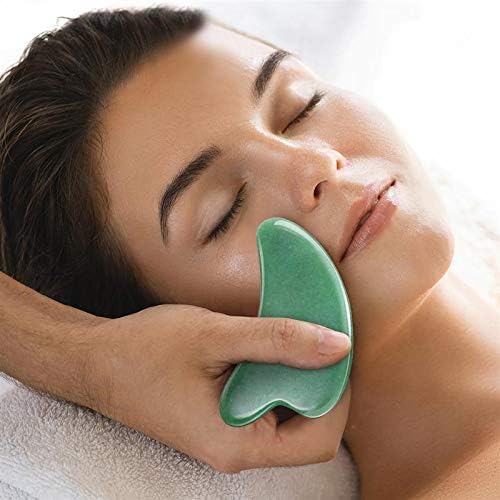 Photo 1 of 1Pcs Aventurine Gua Sha Scraping Massage Board Tool Natural Jade Stone Guasha Board for Face Body Skin Caring Spa Therapy Trigger Point Treatment Soft Tissue Mobilization Tool (Green)