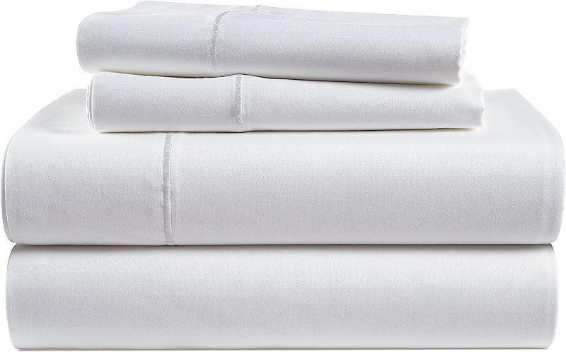 Photo 1 of 100% Egyptian Cotton Bed Sheets - 1000 Thread Count 4-Piece White King Set Bedding Sateen Weave Luxury Hotel 16" Deep Pocket (Fits Upto 17" Mattress)
