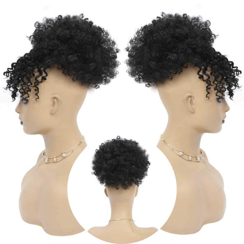 Photo 1 of rawstring Ponytail With Bangs Short Kinky Curly Pineapple Pony Tail Clip in on Wrap Updo Ponytail Extensions 