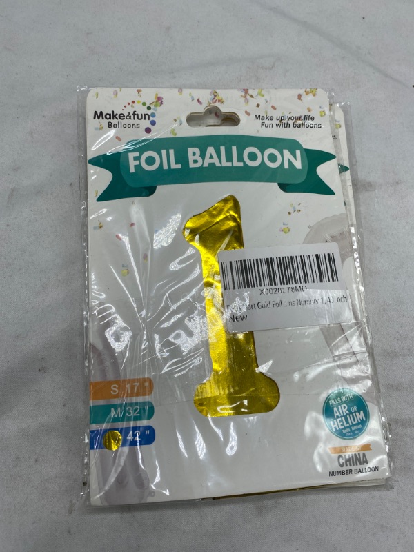 Photo 1 of PartyMart gold Foil Balloons Number 1, 42 inch