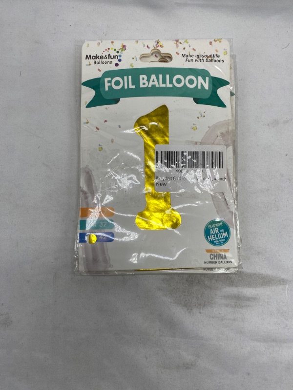 Photo 2 of gold Foil Balloons Number 1, 42 inch