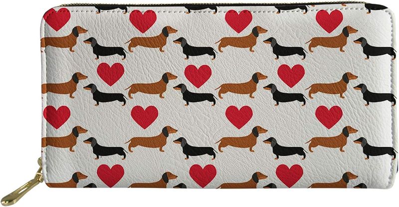 Photo 1 of Cozeyat Women Around Purse Dachshund Dogs Love Prints Money Purse Large Tops Money/Coin Holder Multi Fuction Pouch