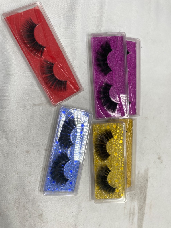 Photo 1 of Lashes False Eyelashes 17-20mm Medium Length Fluffy Wispy Fake Lashes Glitter Eyelash Box
6 Pack