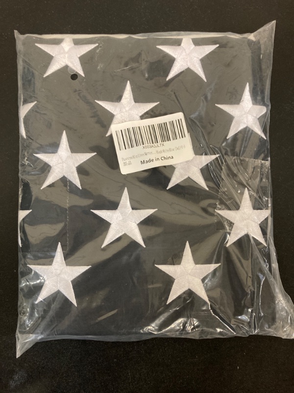 Photo 1 of Pucentra Blue Lives Matter American USA Police Flag Embroidered Stars Sewn Stripes 3x5 FT Brass Grommets 210D Hi-density Nylon Honoring Men Women Law Enforcement Officers Red Black White Blue 3x5 FT