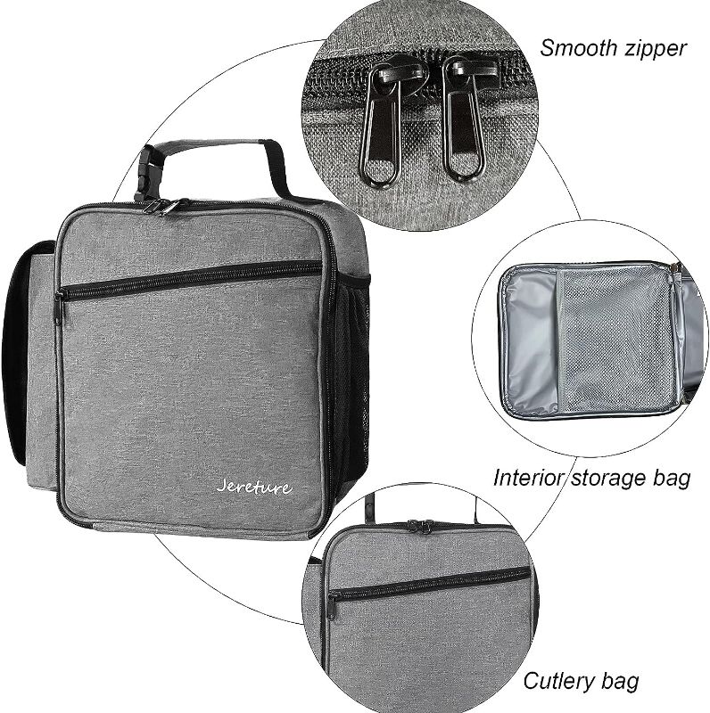 Photo 2 of Jereture Lunch Box for Men, Women, Compact Adult Insulated Lunch bag with paper towel bag - Lunch Pail Work Office Cooler, Soft, Leakproof, Fashion. Suit to...

