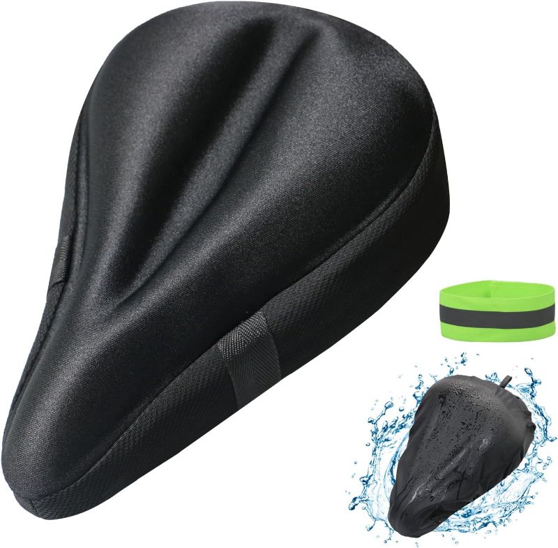 Photo 1 of Bike Seat Cover Gel Padded Bike Seat Cushion Comfort Bicycle Seat Cushion Cover for Men Women with Peloton On, Outdoor & Indoor
