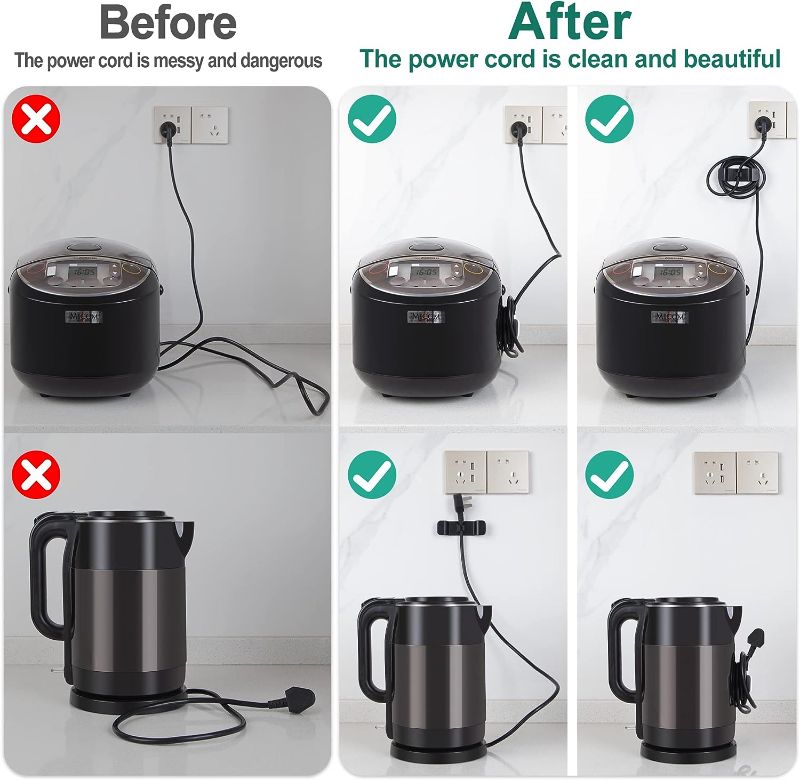 Photo 1 of Cord Organizer for Appliance - Kitchen Appliance Cord Organizer Stick On, Cord Holder for Appliance, Essential Usefull Kitchen Gadgets for New Home, Apartment Must Haves Small Appliance Accessories
