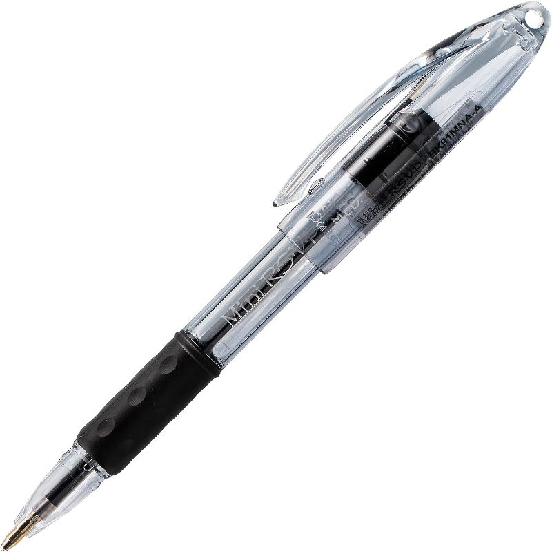 Photo 2 of Pentel BK91MNA-A Pentel Mini R.S.V.P. Stick Ballpoint Pen, Translucent Brl, Black Ink, Med Pt, 12 Count (Pack of 1)
