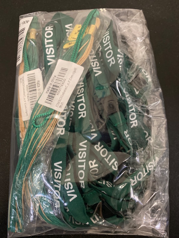 Photo 1 of Miscellaneous Visitor- 10pcs Label Sturdy Green lanyards - Variety Bundle Pack 
