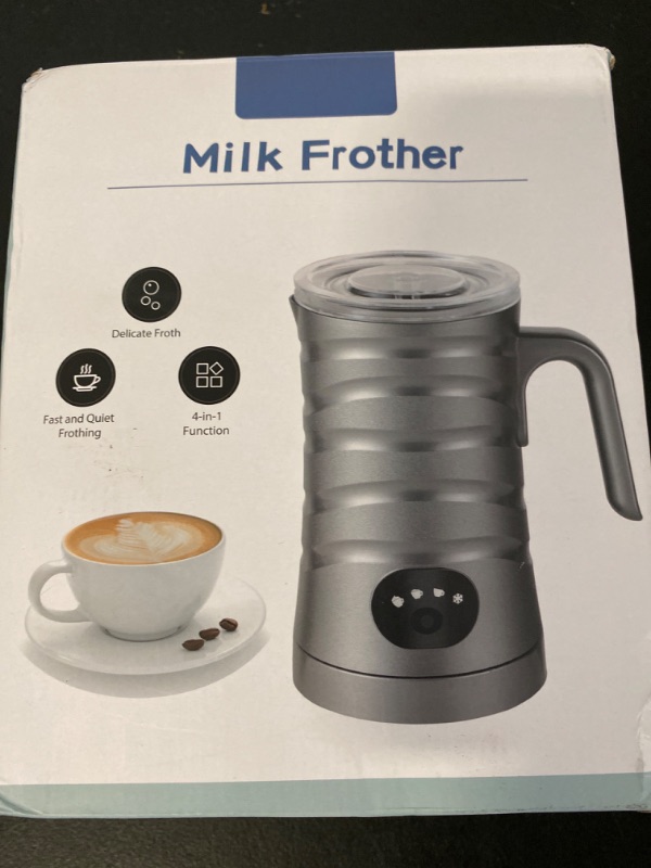 Photo 4 of ROHS-  Milk Frother, 4-in-1 Electric Milk Steamer and Warmer, Hot & Cold Foam Maker for Latte, Cappuccino, Macchiato, Non-Slip Design with Auto Shut-Off, Silence, Two Whisks, Spatula
