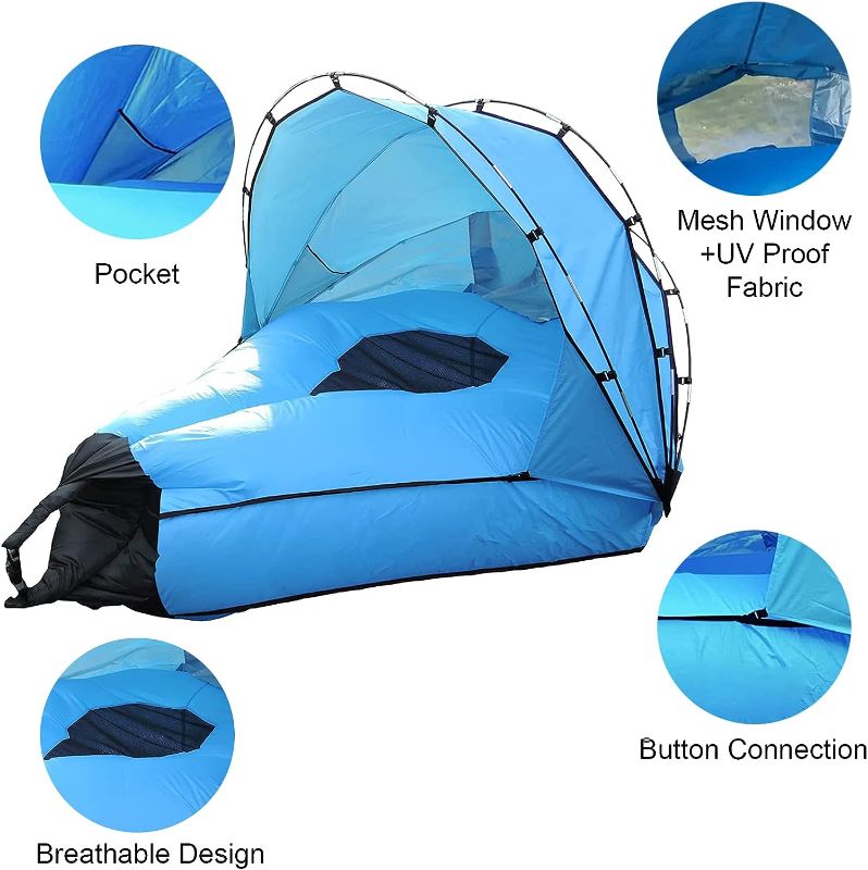 Photo 5 of XLTTYWL 2 Person Inflatable Lounger Air Couch, Portable,Water Proof& Anti-Air Leaking Air Sofa with Canopy for Camping, Hiking, Beach,Travelling, Outdoor Cencerts Camping Compression Sacks
