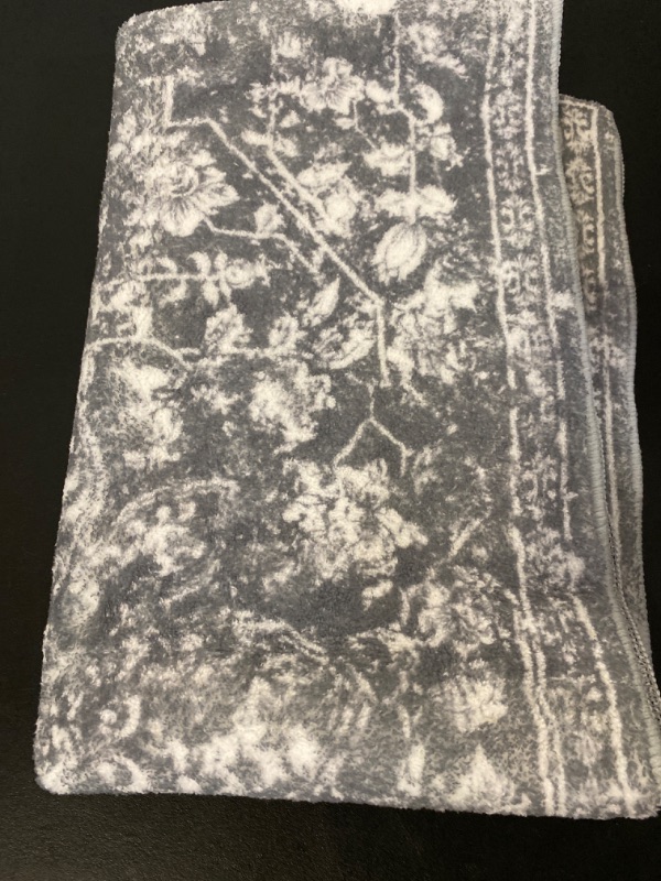 Photo 1 of Pattern Area Rugs, Stain Resistant Washable Rug for Living Room, Boho Vintage Inspired (Grey/Distressed, 
