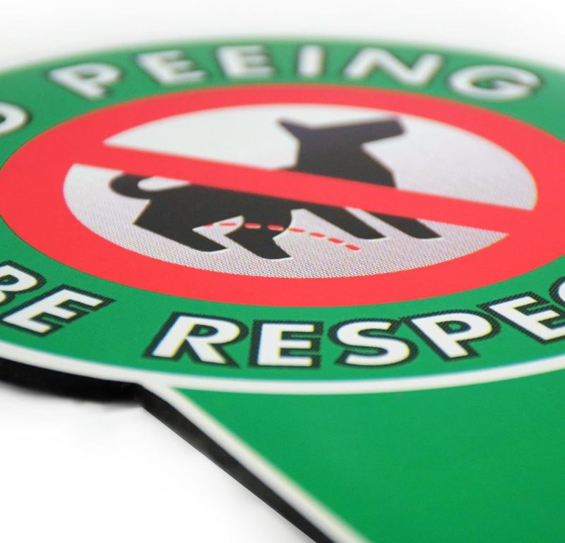 Photo 1 of 6"x12" Please Clean Up After Your Dog Sign | Dog Stake for Yard Pick Up After Your Dog Sign | No Dogs Peeing - No Dog Poop Signs for Yard | Aluminum, Pk1, 6"x12" 2 SIGNS
