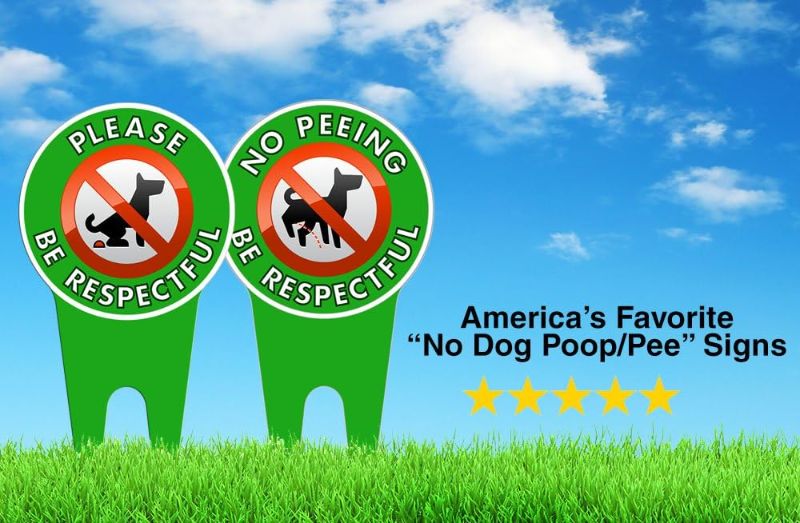 Photo 1 of 6"x12" Please Clean Up After Your Dog Sign | Dog Stake for Yard Pick Up After Your Dog Sign | No Dogs Peeing - No Dog Poop Signs for Yard | Aluminum, Pk1, 6"x12" 2 SIGNS
