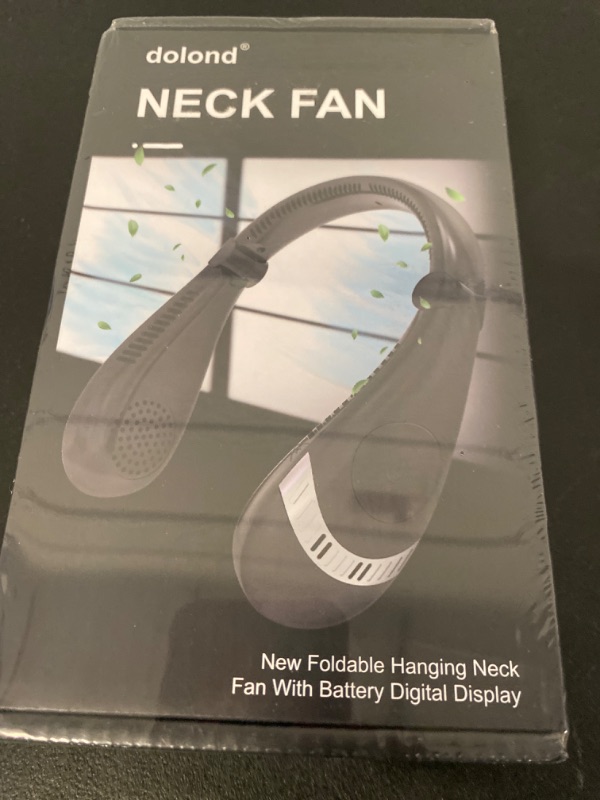 Photo 2 of  Neck Fan, Portable Neck Fan, LED Display, 3 Speeds Adjustable, Rechargeable Battery (Black)
