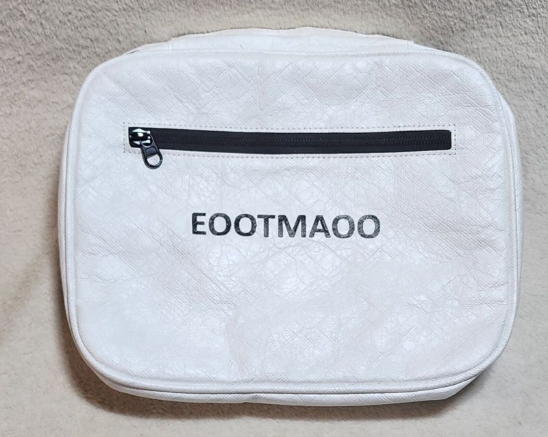 Photo 1 of EOOTMAOO Women's Large Travel Toiletry Bag w/ Zipper and Side Pocket-White
