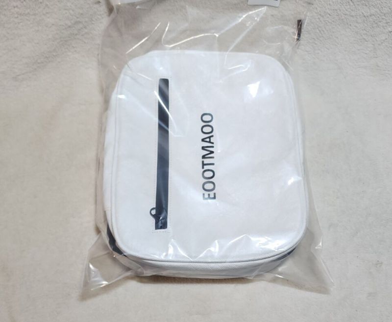 Photo 4 of EOOTMAOO Women's Large Travel Toiletry Bag w/ Zipper and Side Pocket-White
