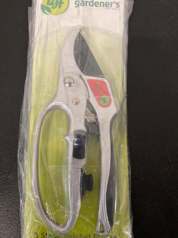 Photo 3 of Garden clippers, German pruners, ratchet pruning shears, work 3 times easier, gardening tools, for trimming rose, floral, tree, live plants, sharp garden scissors, arthritis weak hand snips
