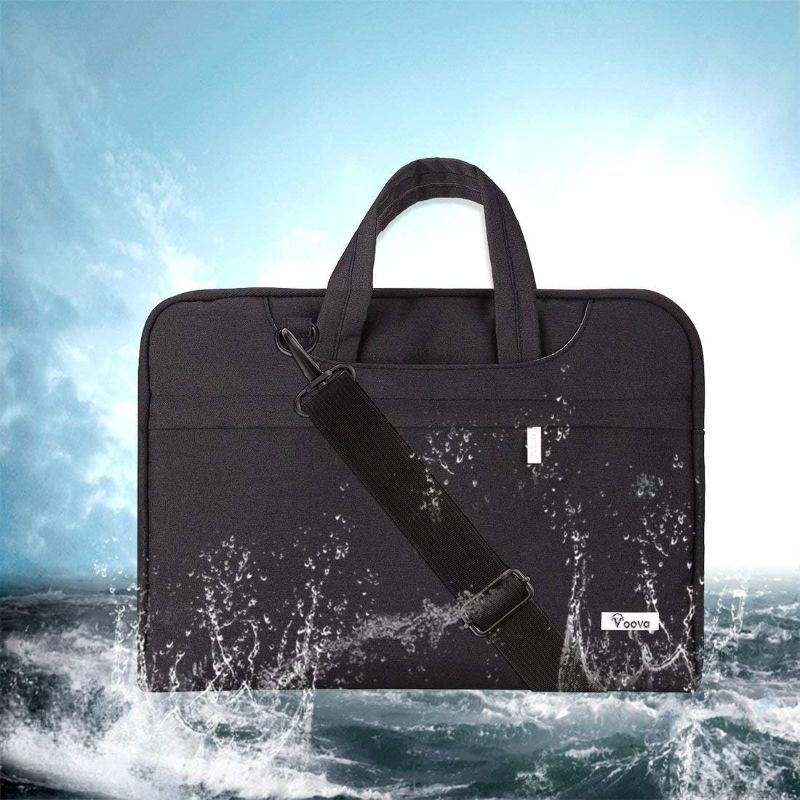Photo 1 of Black Laptop Bag 17 17.3 inch Water-resistant Laptop Sleeve Case with Shoulder Straps & Handle/Notebook Computer Case Briefcase Compatible with MacBook/Acer/Asus/Hp, 
