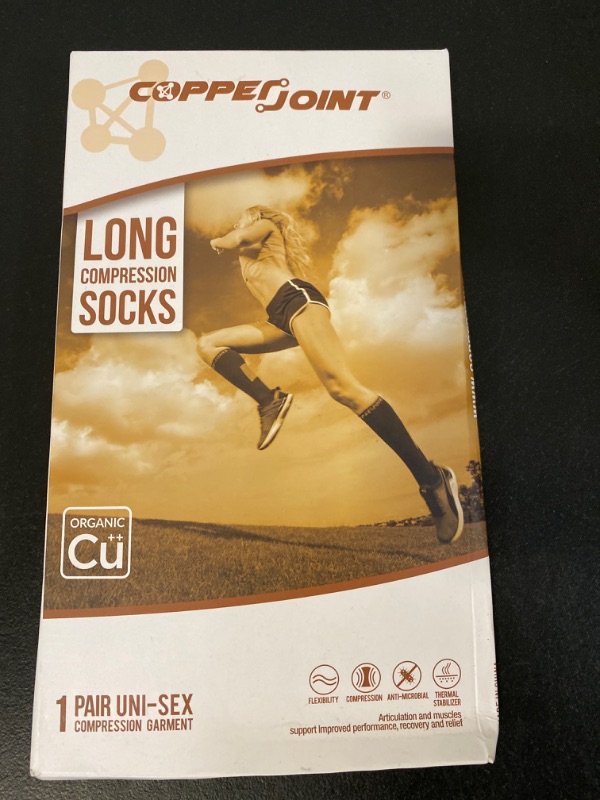 Photo 4 of CopperJoint Copper Compression Socks - Knee High Socks for Men and Women - 15-20 mmHg Zipperless Long Compression Stocking for Nurses, Running Hiking Cycling Calf Pain - Unisex - Pair - 
