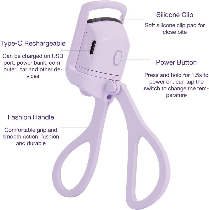 Photo 1 of Heated Eyelash Curler Forats Electric Eye Lash Curlers with Lashes Comb - The Two-in-One Heated Eye Lash Curlers Lift & Curl and Style Natural Eyelashes
