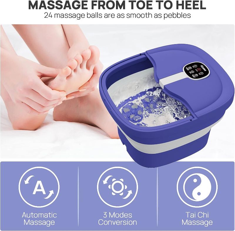 Photo 1 of HOSPAN Collapsible Foot Spa Electric Rotary Massage, Foot Bath with Heat, Bubble, Remote, and 24 Motorized Shiatsu Massage Balls. Pedicure Foot Spa for Feet Stress Relief -

