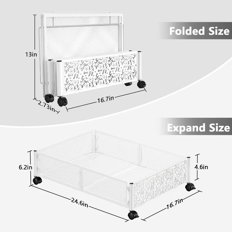 Photo 3 of Under bed Storage Containers, Under Bed Storage with Wheels, Under Bed Shoe Storage Organizer Drawer for Clothes, Blankets And Shoes (2Pack, Black)

