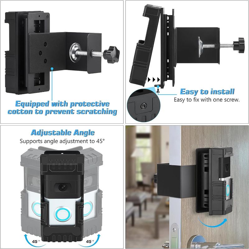 Photo 2 of Anti-Theft Video Doorbell Mount Compatible with Most Video Doorbell, Adjustable Bracket Wedge Adapter Camera Holder for Video Doorbell Holder Not Block Doorbell Sensor

