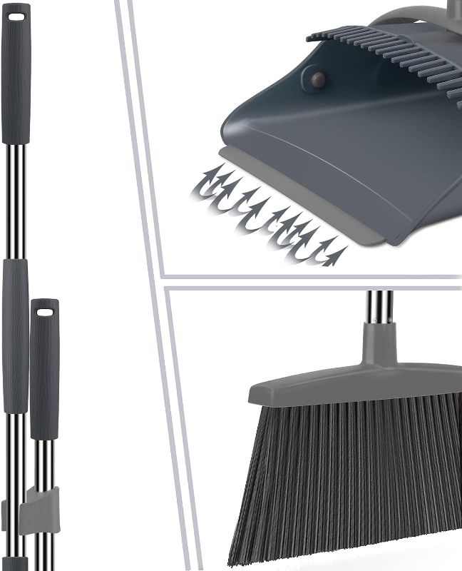 Photo 4 of Broom and Dustpan Set for Home, Dustpan with Long Handle, Broom with Dustpan, Dustpan Comb, Broom with Dustpan