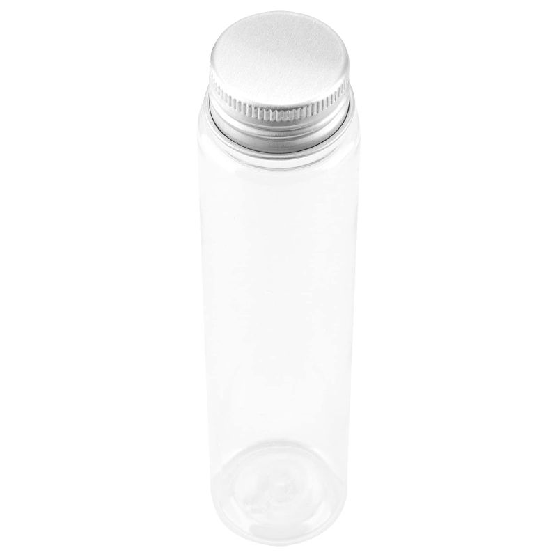Photo 1 of 50 PCS Clear Plastic Test Tubes with Screw Caps, Flat Test Tubes, Plastic Storage Tubes for Bath Salt and Candy Storage, Science Party Favors
