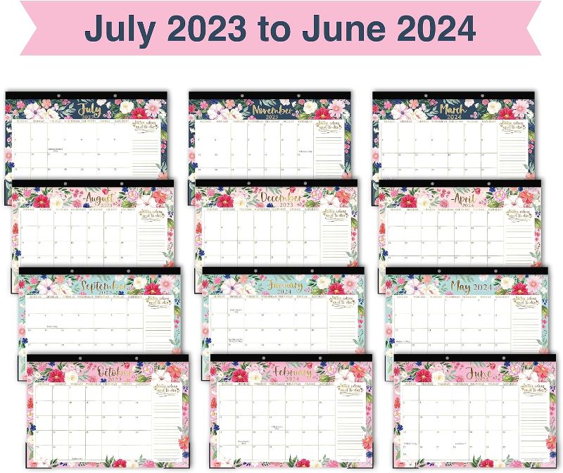 Photo 1 of Floral Teacher Desk Calendar 2023-2024 - Academic Desk Calendar 2023-2024, 2023 Large Desk Calendar School Year 2023-2024, Calender 2023 Desk Calendar July 2023-2024, Desktop Calendar 2023-2024
